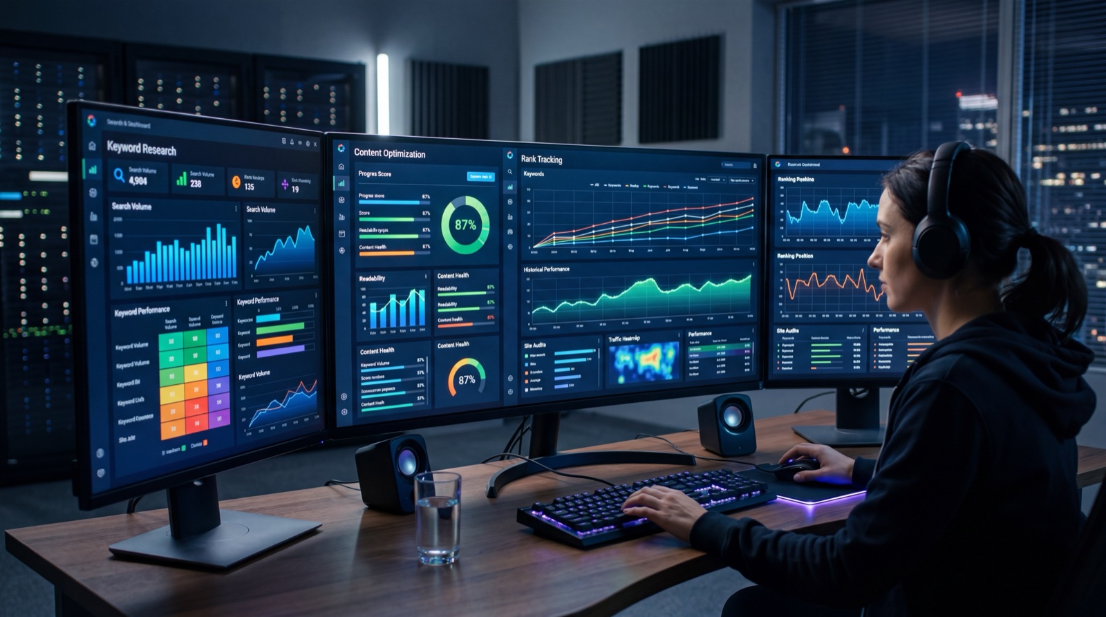 Matrix of the 7 AI SEO service deliverables mapped to tools and timelines