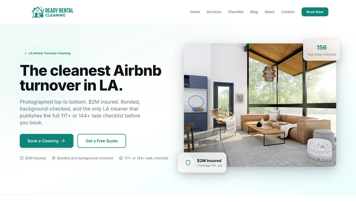 Ready Rental Cleaning site built by Tested Media, SEO company serving Lincoln